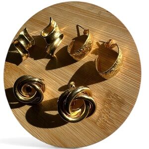 Elegant Gold-Tone Bundle Earrings Sets